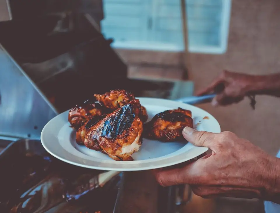 Grilled chicken served straight from the grill