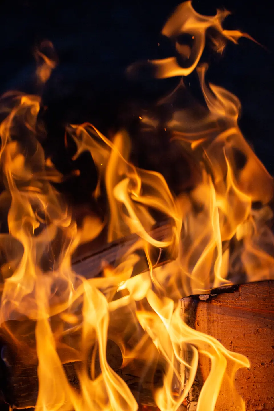 Close-up of open flames